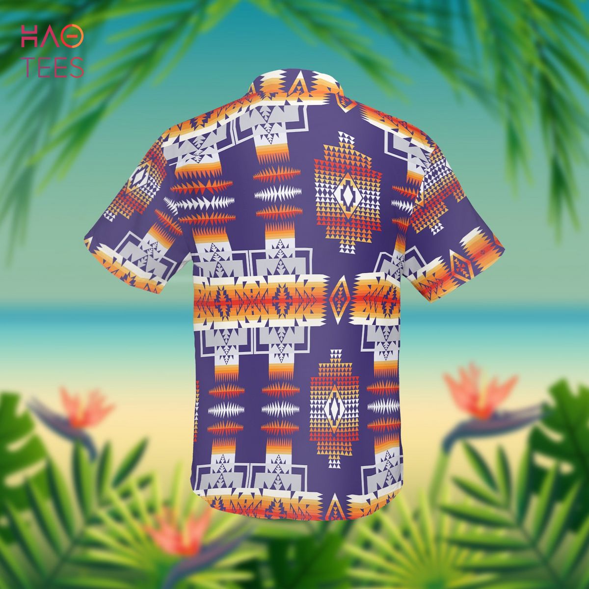 Purple Pattern Native American Hawaiian Shirt 3D