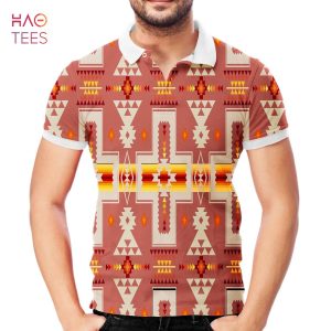 Tan Tribe Design Native American Polo T-Shirt 3D