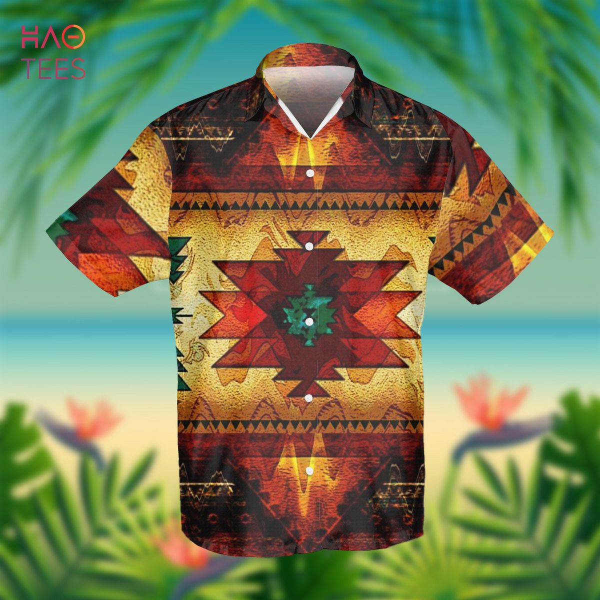 United Tribes Brown Design Native American Hawaiian Shirt 3D