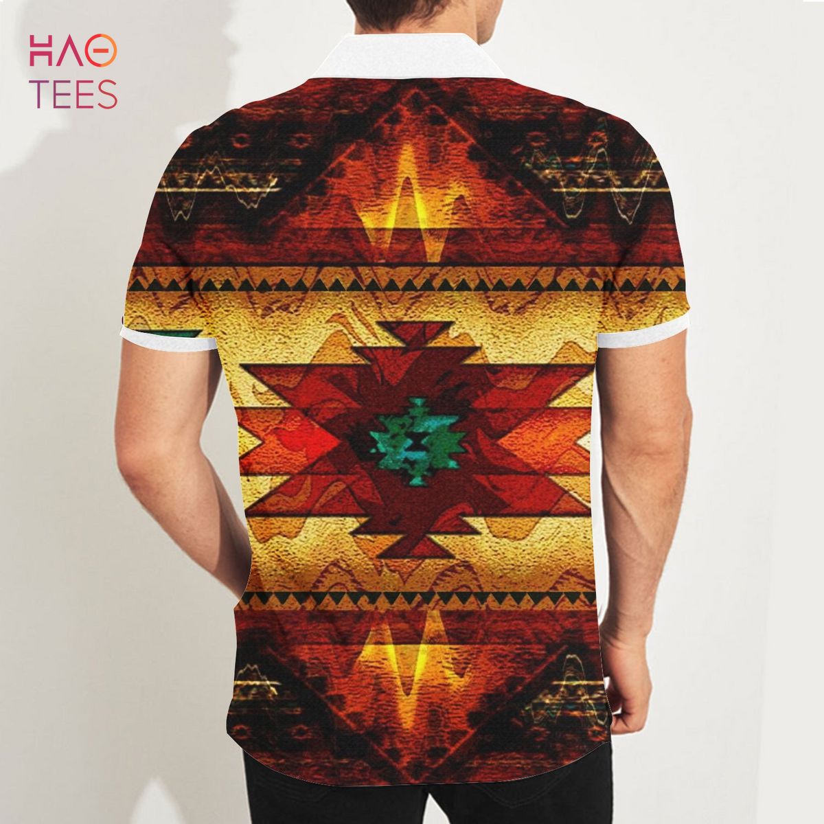 United Tribes Brown Design Native American Polo T-Shirt 3D