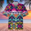 Turquoise Blue Pattern Breastplate Native American Hawaiian Shirt 3D