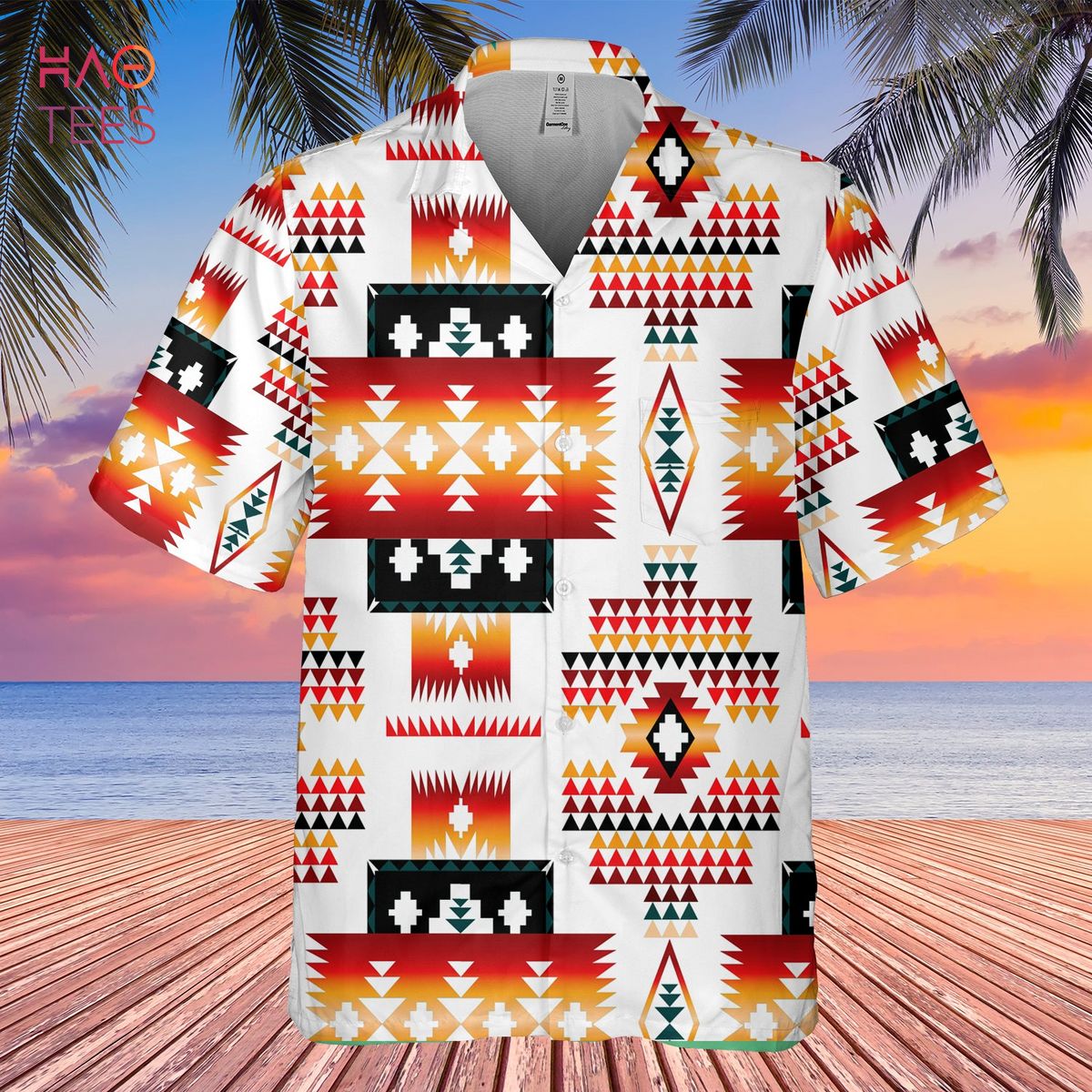 3D Native American Hawaii Shirt, Trendy Hawaiian Shirts For Men Print  Button Down Shirt - Trendy Aloha