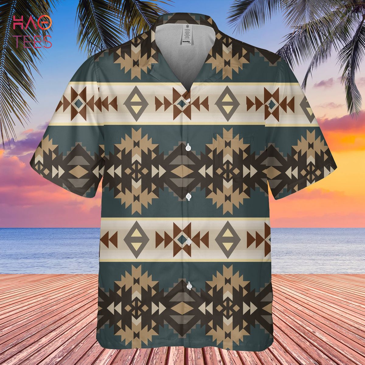 Navajo Geometric Seamless Patterns Hawaiian Shirt 3D