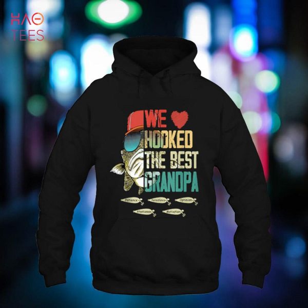 Retro We Love Hooked The Best Grandpa Fisherman Father’s Day Shirt