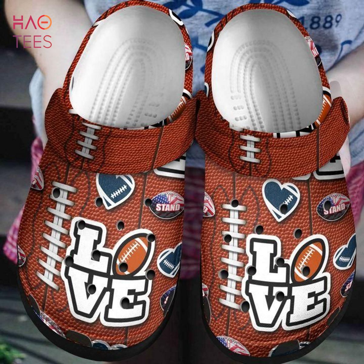 American Football Love Crocs Clog Shoes