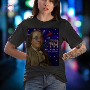 Ben Franklin Sunglasses 4th of July Design Black Shirt