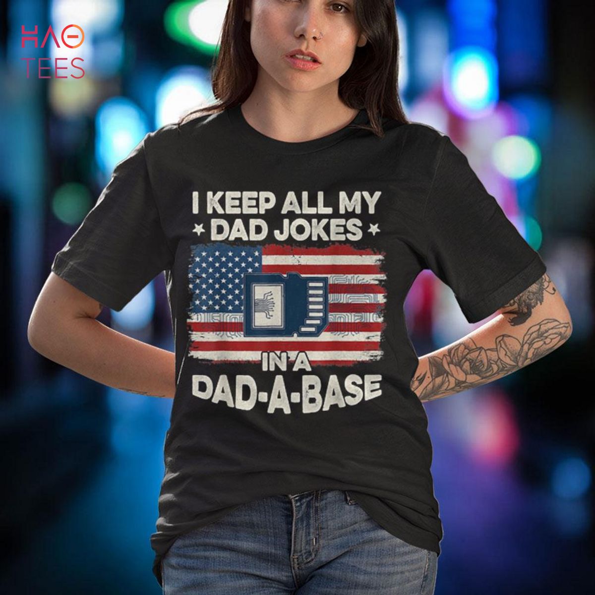 Dad Jokes I Keep In All A Dad-A-Base Vintage Fathers Day Men Shirt Dad Jokes I Keep In All A Dad-A-Base Vintage Fathers Day Men Shirt