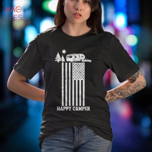 Happy Camper American Flag Camping Lover Men & Women