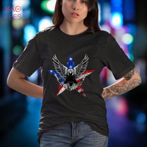 Thunder American 4th Of July Patriotic Eagle Star Black Shirt