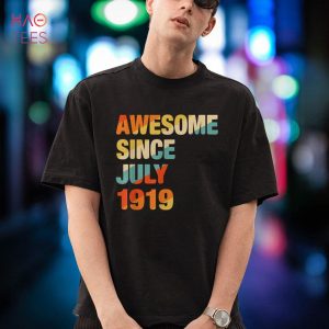 Vintage 103rd Birthday Awesome Since July 1919 103 Years Old Shirt