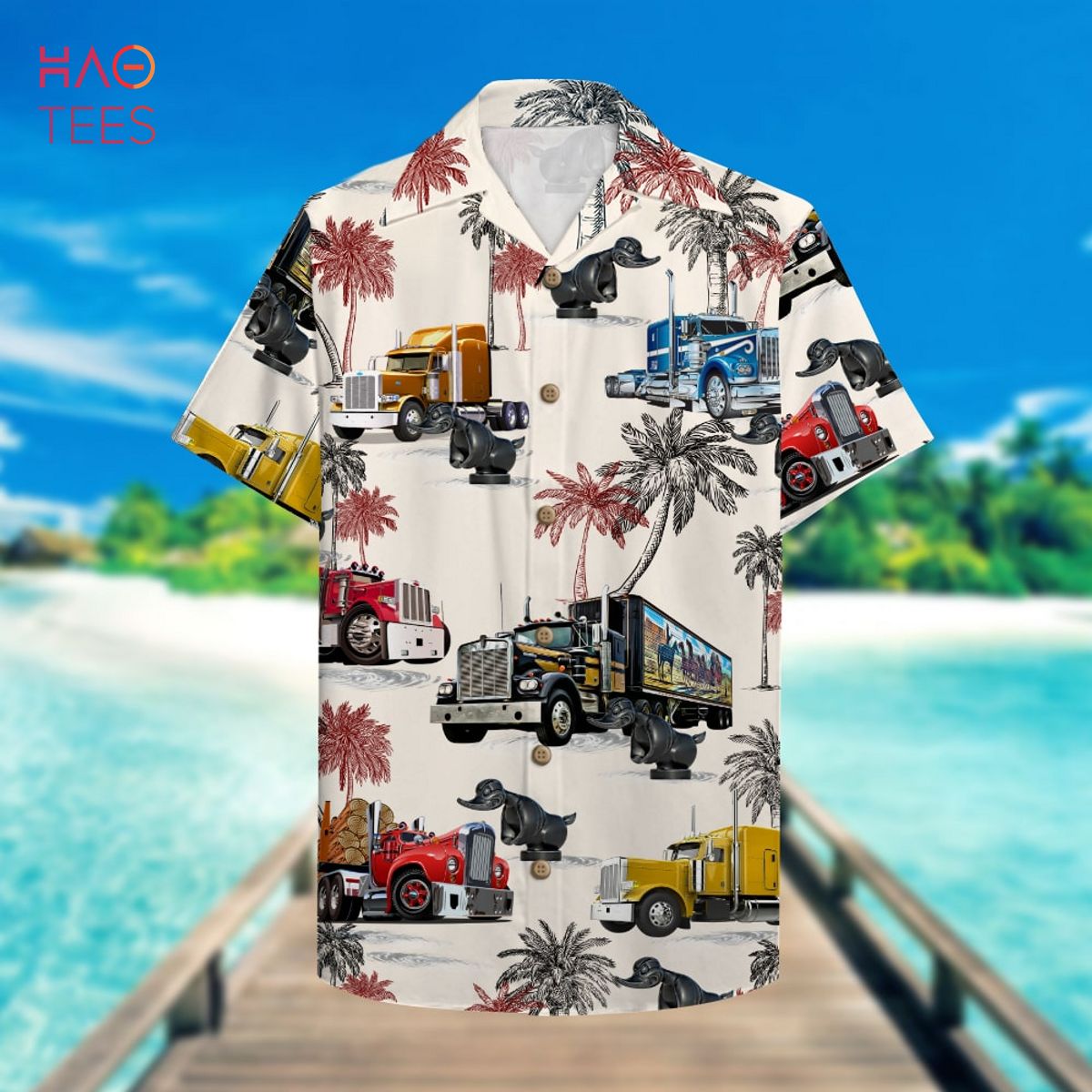 Summer Gift For Trucker With Duck Pattern Hawaiian Shirt, Aloha Shirt Summer Gift For Trucker With Duck Pattern Hawaiian Shirt, Aloha Shirt