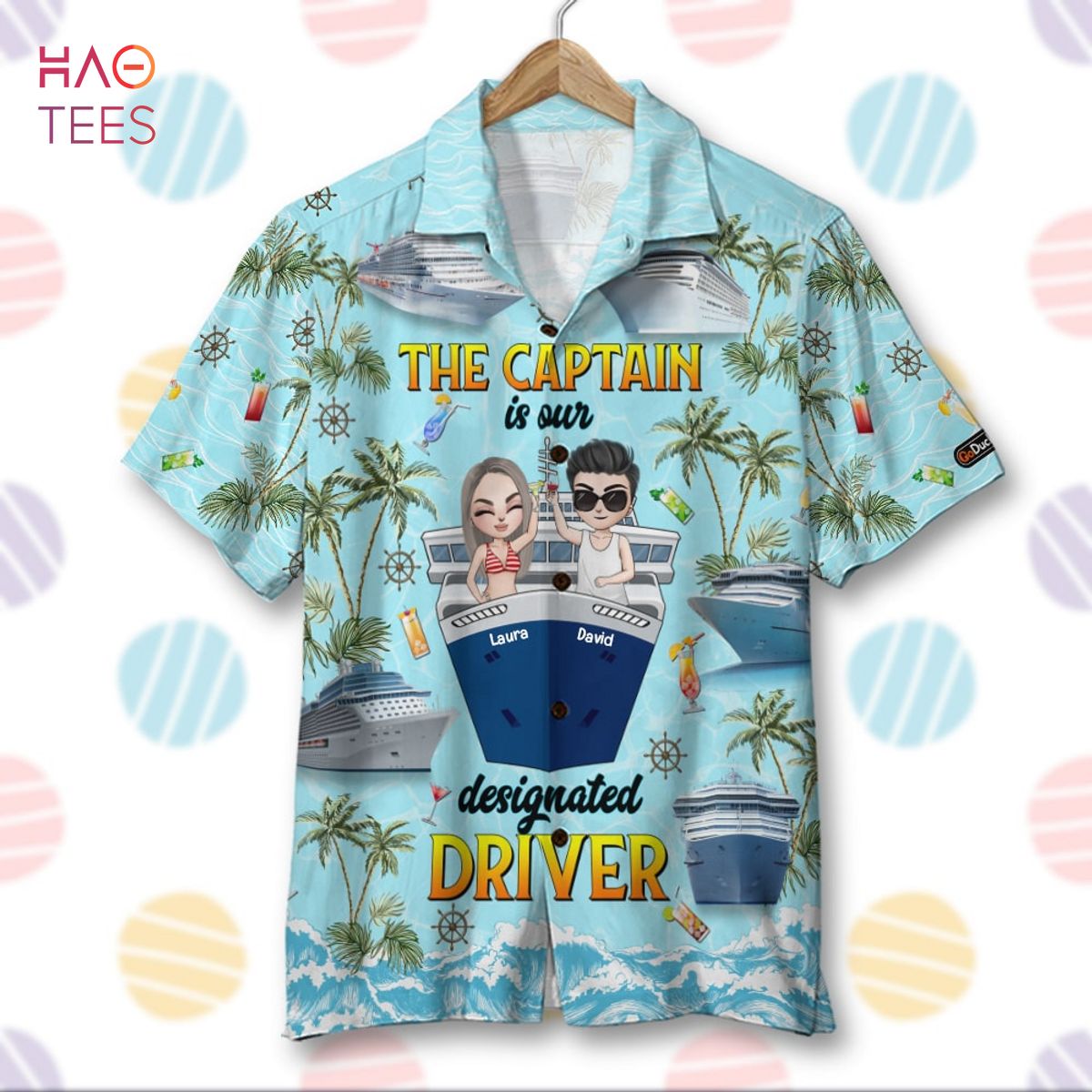 The Captain Is Our Designated Driver, Personalized Hawaiian Shirt and Men Beach Shorts, Gifts for Cruising Lovers The Captain Is Our Designated Driver, Personalized Hawaiian Shirt and Men Beach Shorts, Gifts for Cruising Lovers