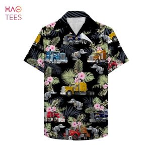 Trucker Semitruck pattern Hawaiian Shirt, Aloha Shirt