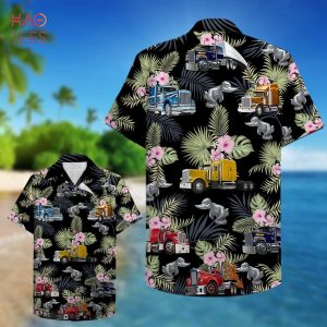 Trucker Semitruck pattern Hawaiian Shirt, Aloha Shirt