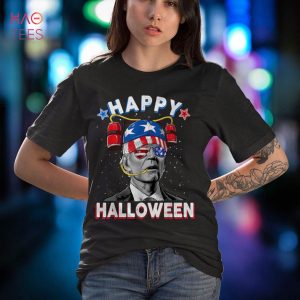 Happy Halloween Joe Biden Drink Beer USA Flag 4th Of July Shirt