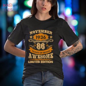 November 86 Year Old vintage 1936 86th Birthday Shirt