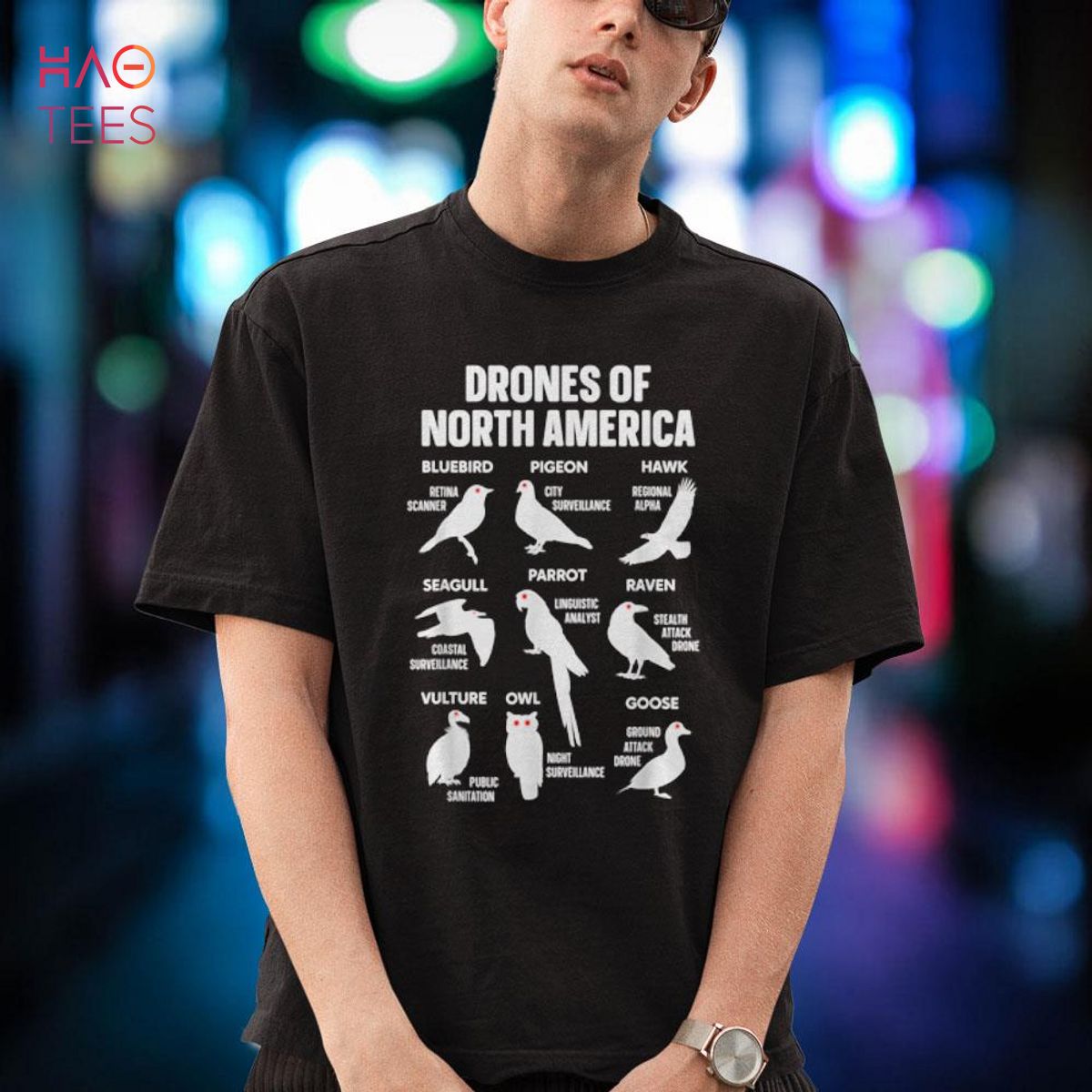 Real Drones Of North America Field Guide Not Birds Funny Shirt