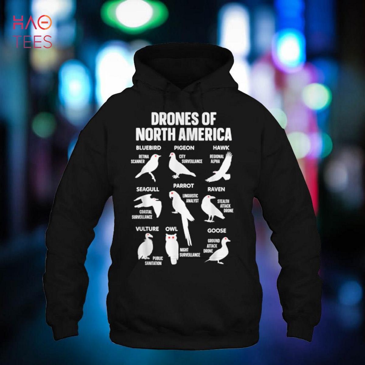 Real Drones Of North America Field Guide Not Birds Funny Shirt