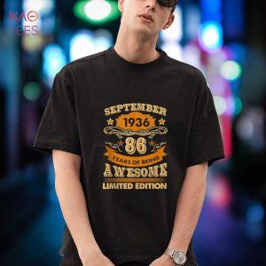 September 86 Year Old vintage 1936 86th Birthday Shirt