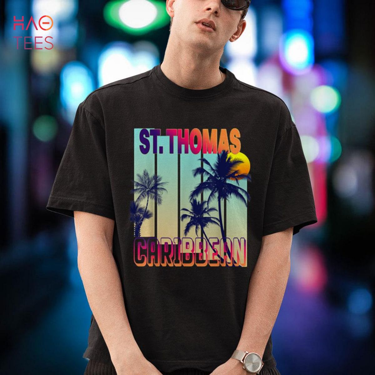 St. Thomas Retro Vintage Style Palm Tree Shirt