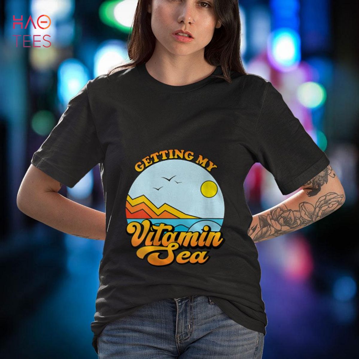 Womens Getting My Vitamin Sea Beach Family Vacation Summer Graphic Shirt Womens Getting My Vitamin Sea Beach Family Vacation Summer Graphic Shirt