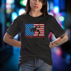 Teen Girl Wrestler Mom Dad American Wrestling USA Flag Gift Premium