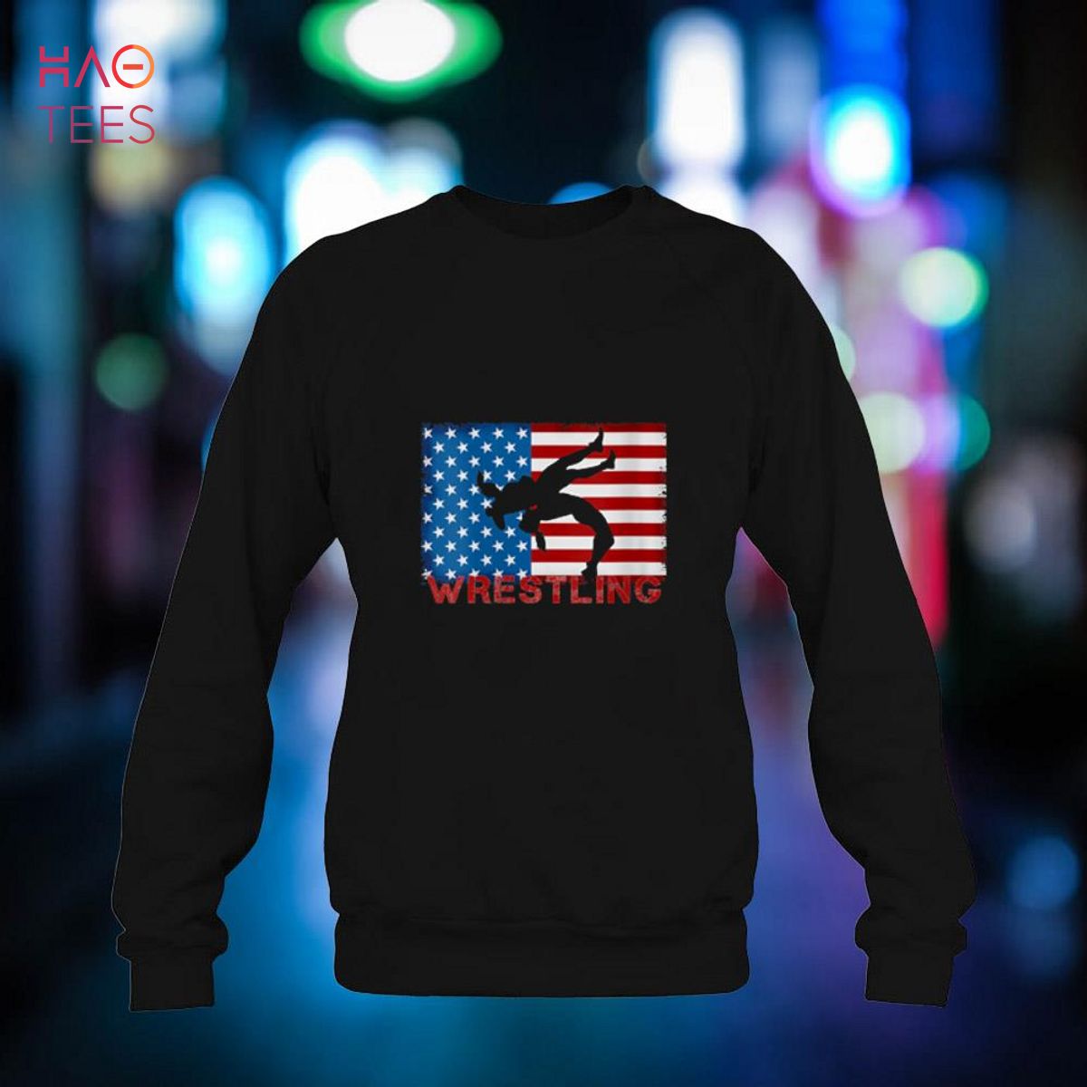 Womens Teen Girl Wrestler Mom Dad American Wrestling USA Flag Gift V-Neck Womens Teen Girl Wrestler Mom Dad American Wrestling USA Flag Gift V-Neck