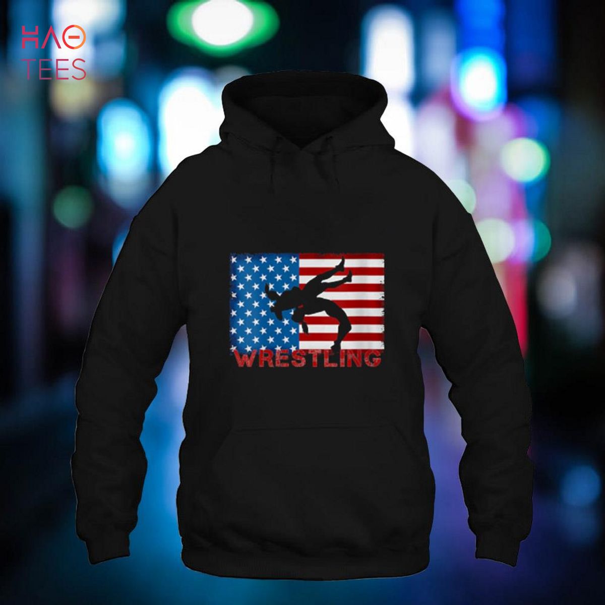 Womens Teen Girl Wrestler Mom Dad American Wrestling USA Flag Gift V-Neck Womens Teen Girl Wrestler Mom Dad American Wrestling USA Flag Gift V-Neck