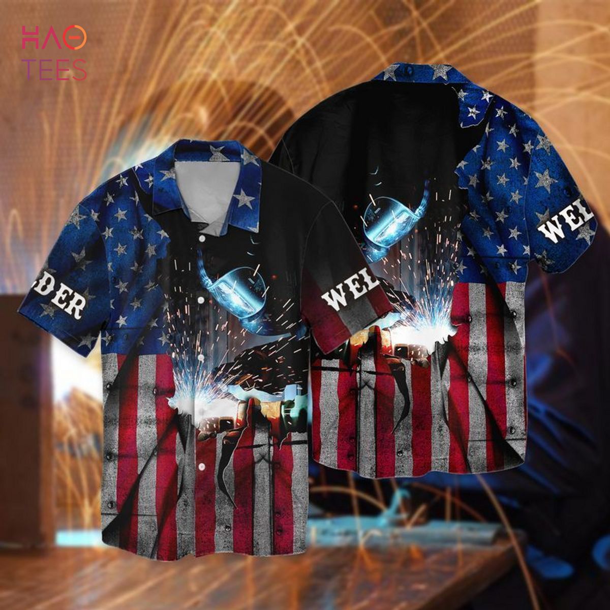 TREND 4th Of July Independence Day American Love Welder Hawaiian Shirt