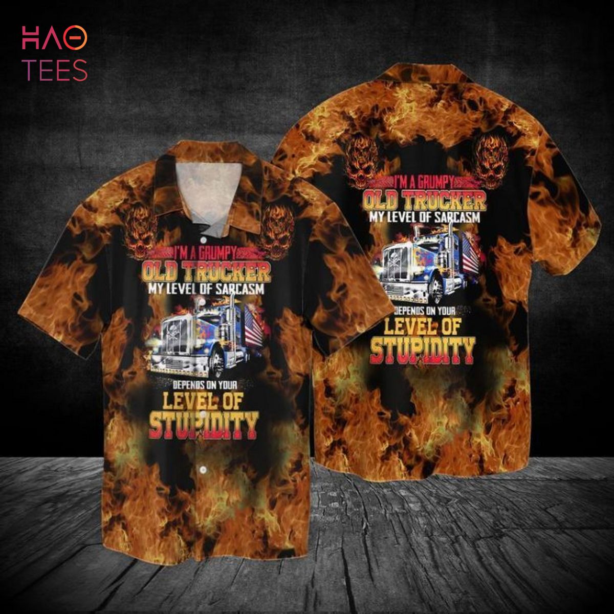4th Of July Independence Day Firefighter I Am A Grumpy Old Trucker My Level Of Sarcasm Hawaiian Shirt 4th Of July Independence Day Firefighter I Am A Grumpy Old Trucker My Level Of Sarcasm Hawaiian Shirt