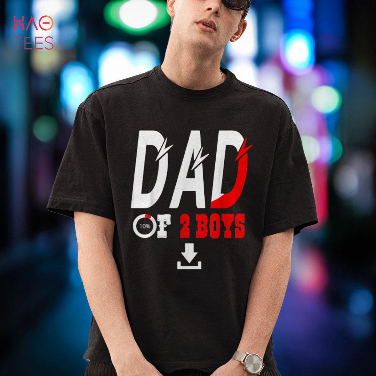 HOT Mens DAD of 2 Boys, father or grandpa of 2 kids Shirt