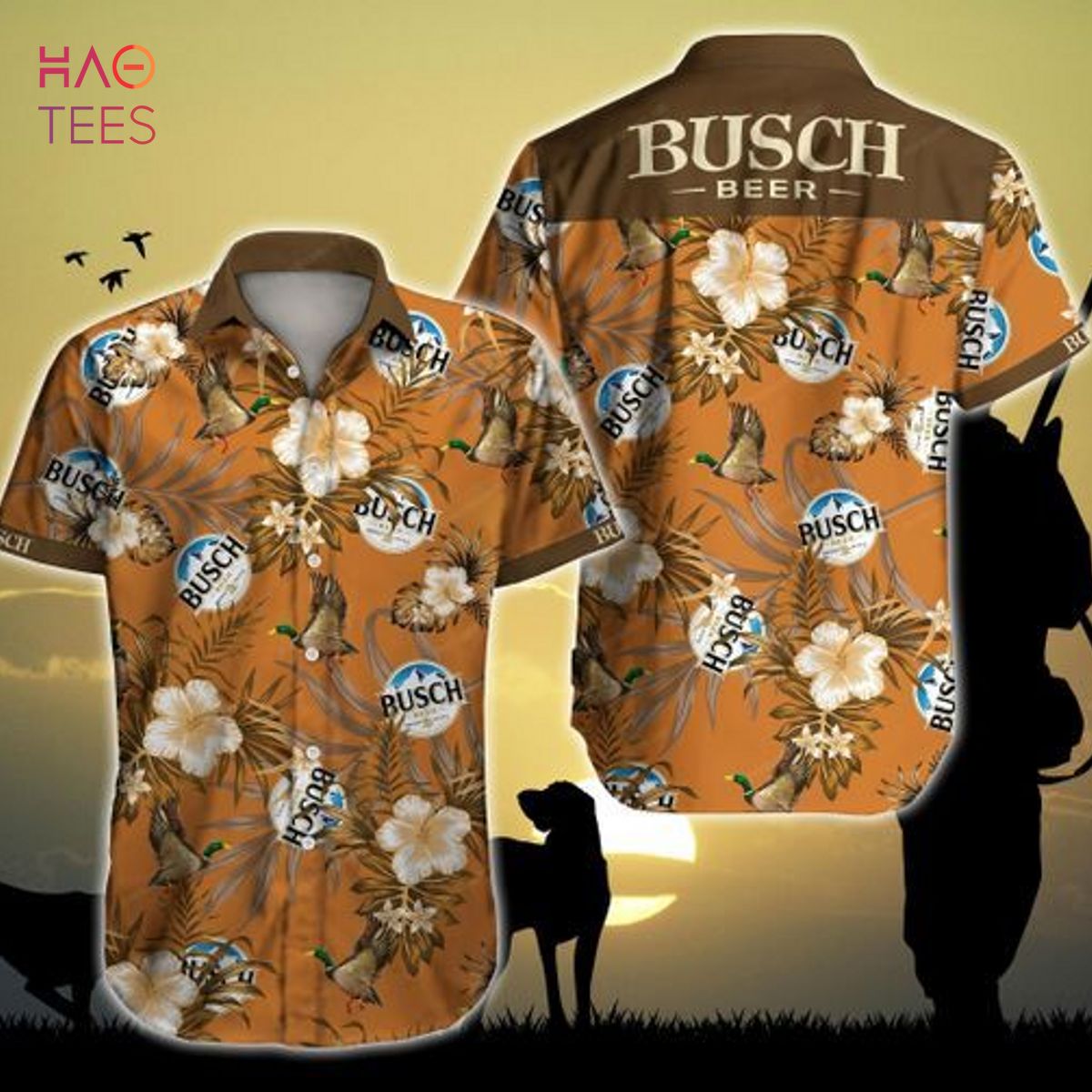 BEST Busch Hunting Mallard Ii Hawaiian Shirt