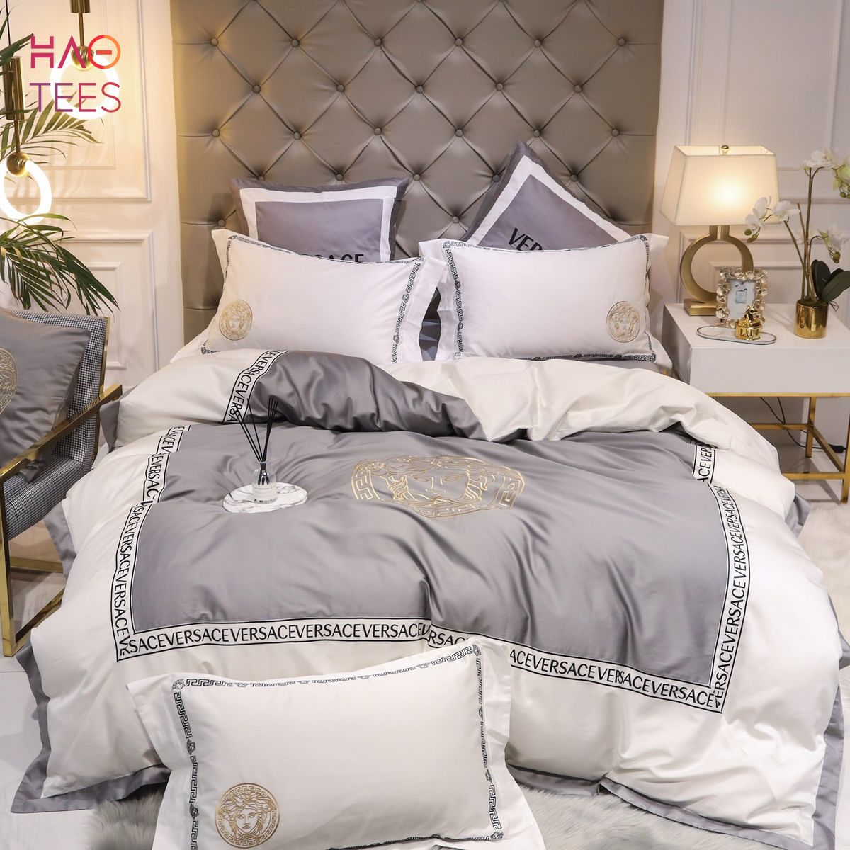 versace grey bedding