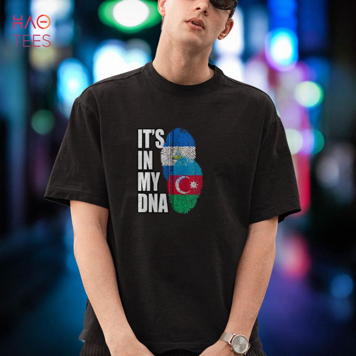 Nicaraguan And Azerbaijani Mix DNA Flag Heritage Shirt