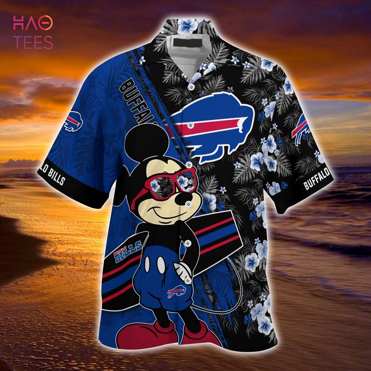 Mickey And Floral Buffalo Bills NFL Summer Hawaiian Shirt