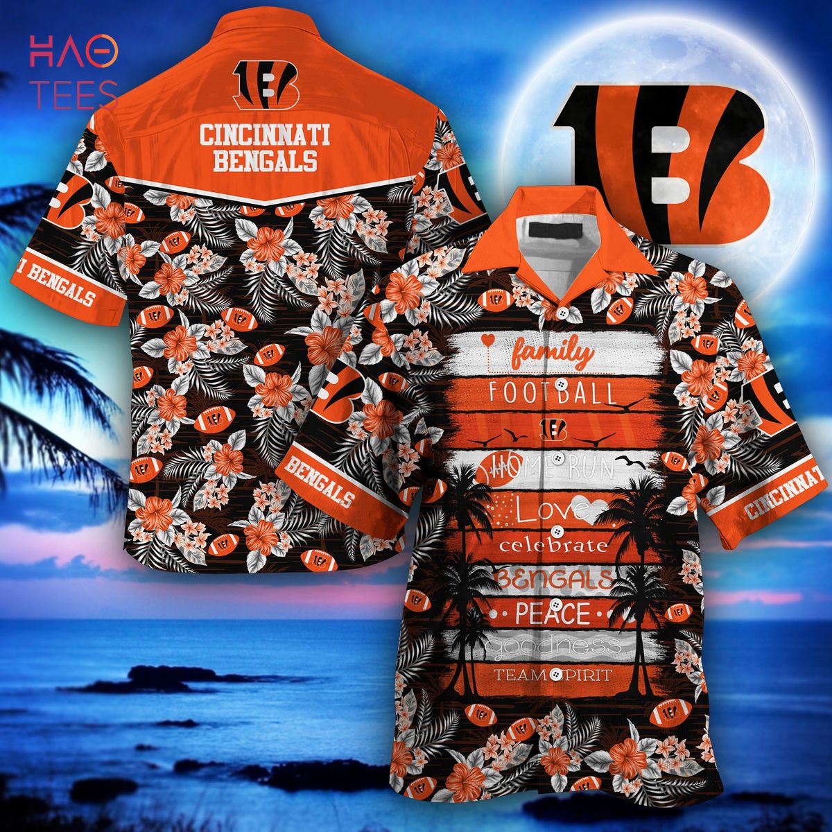 NEW Cincinnati Bengals NFL Hawaiian Shirt