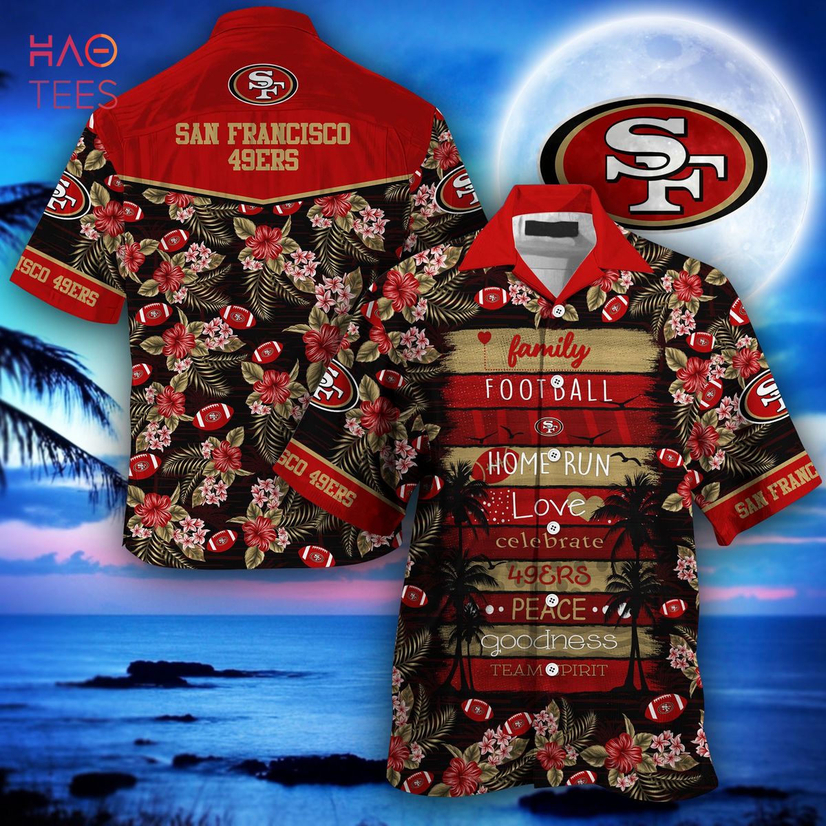 NEW San Francisco 49ers NFL Hawaiian Shirt