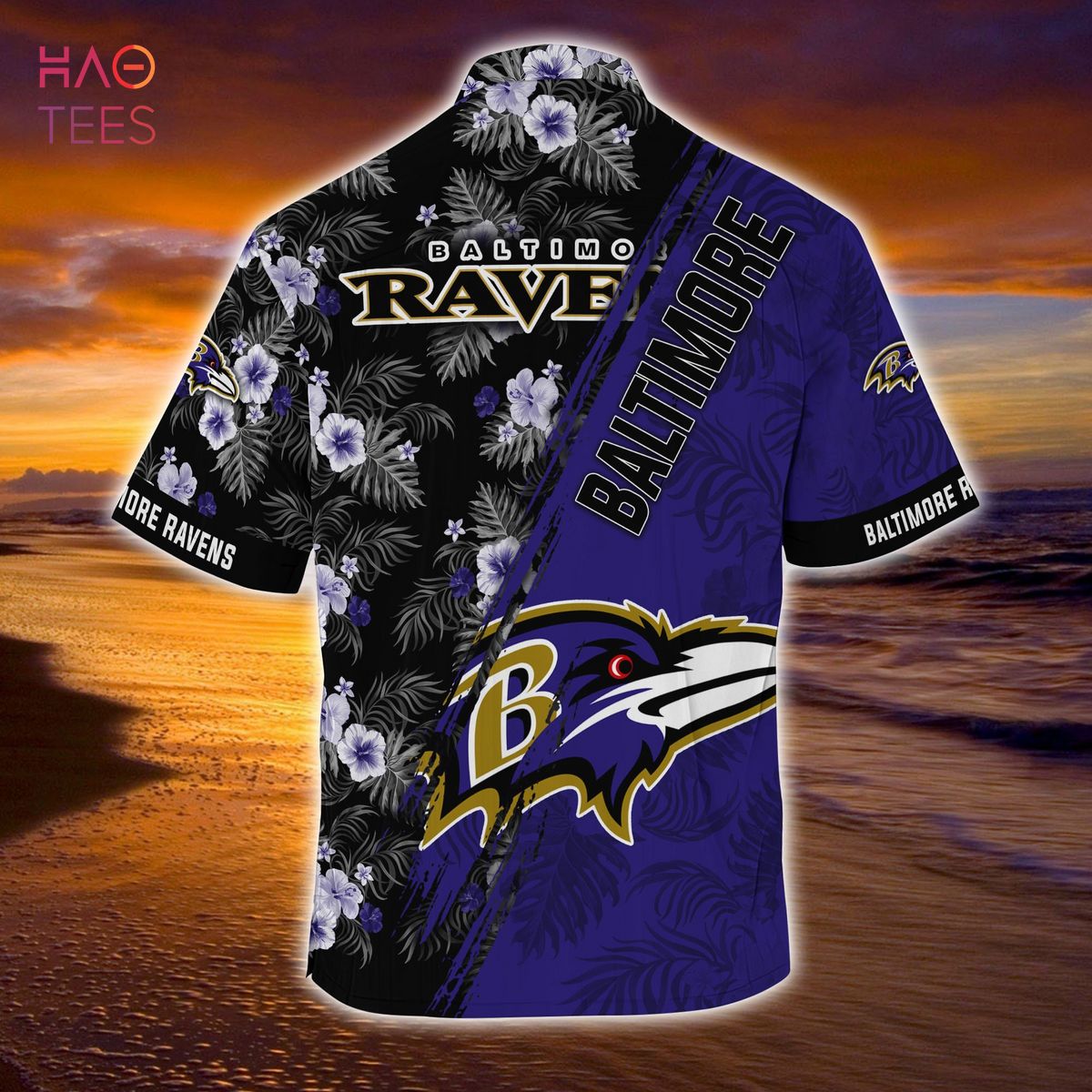 Mickey And Floral Baltimore Ravens NFL Summer Hawaiian Shirt