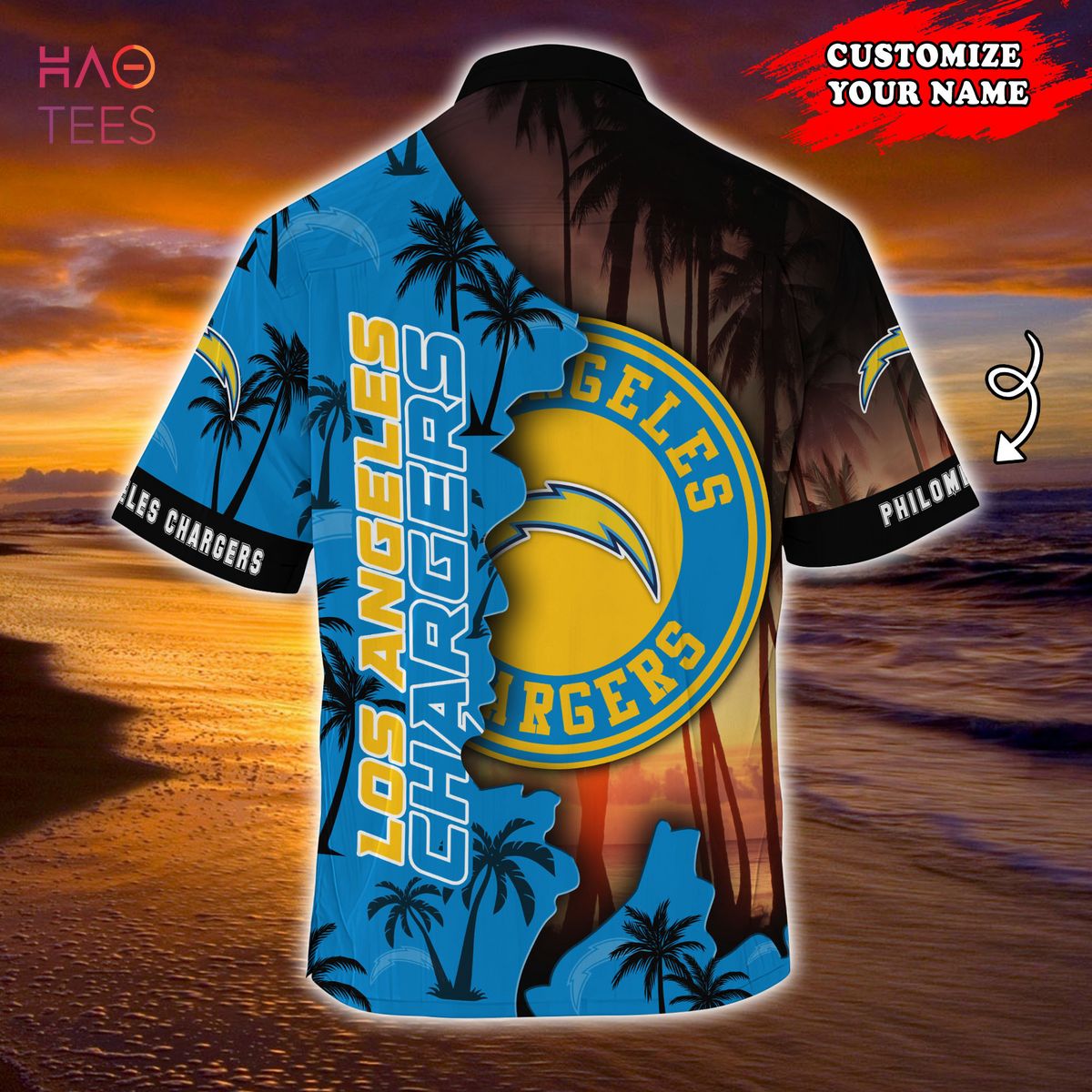 Los Angeles Chargers NFL Customized Summer 3D All Over Printed Hawaiian Shirt, Short
