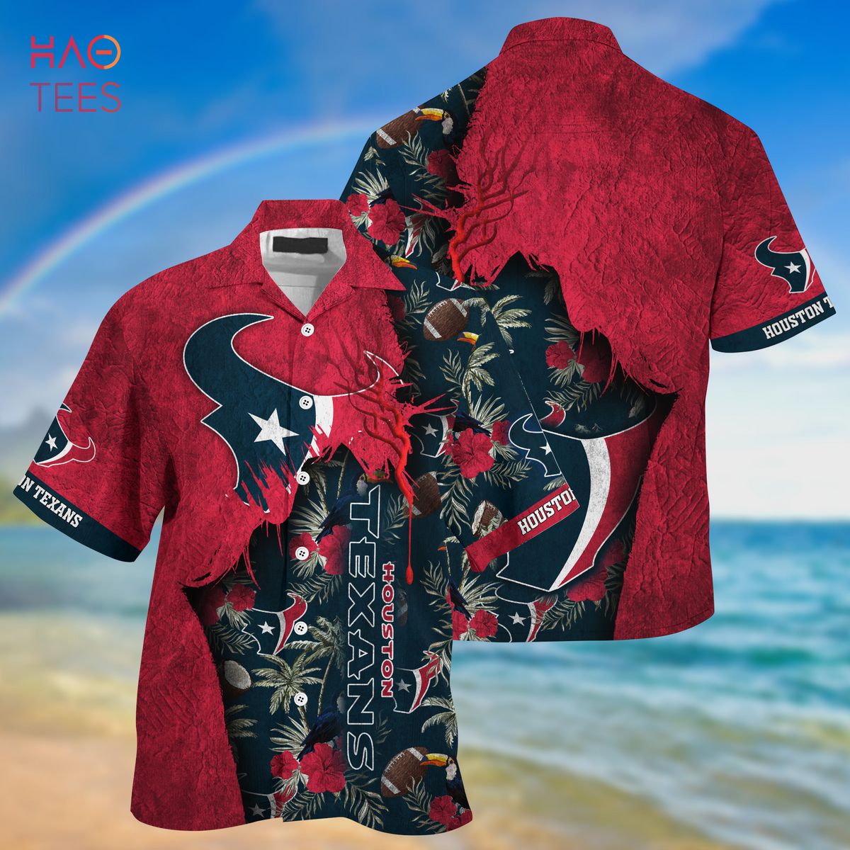 NEW Houston Texans NFL God Hawaiian Shirt