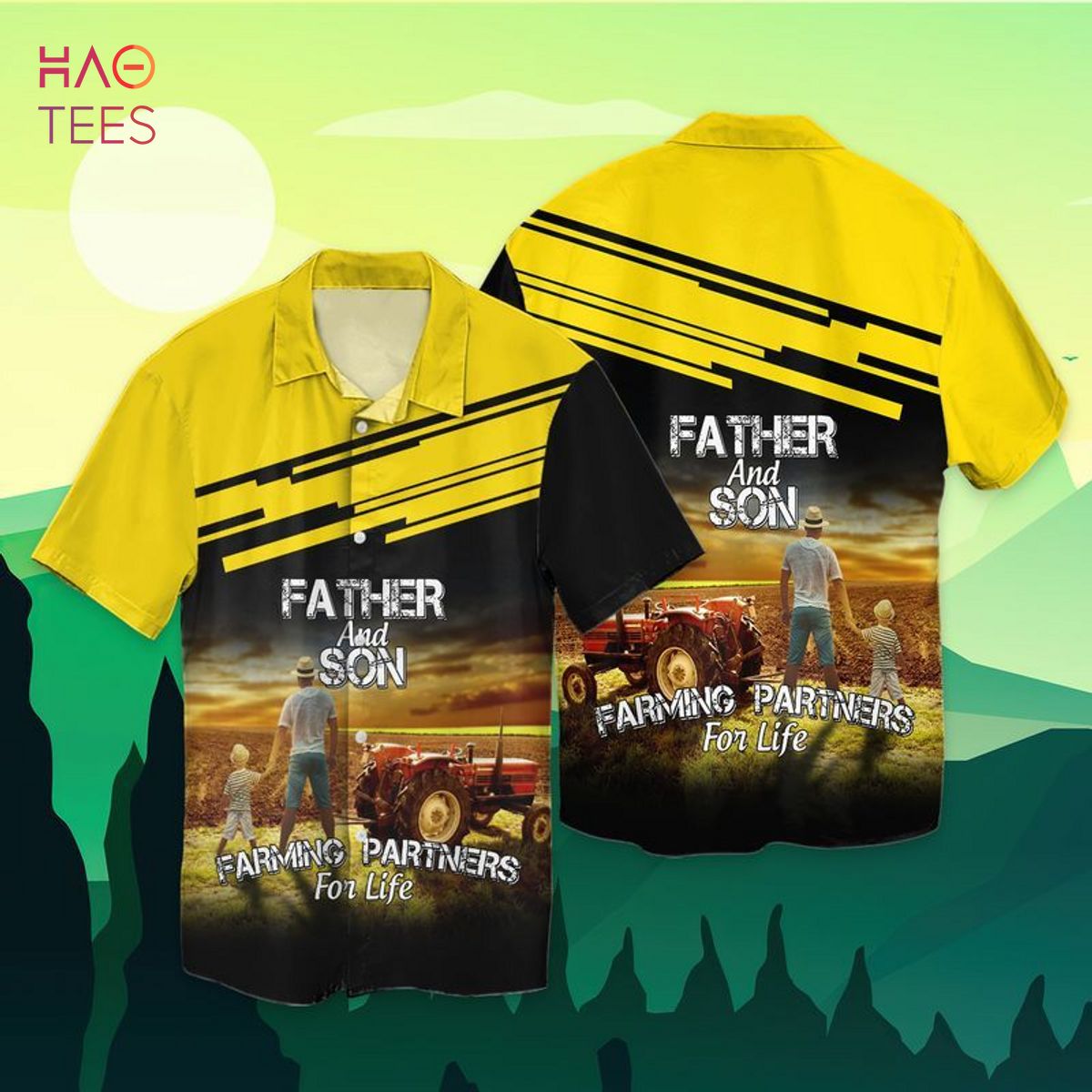 Father's Day Father And Son Farming Partners For Life Hawaiian Shirt Father's Day Father And Son Farming Partners For Life Hawaiian Shirt