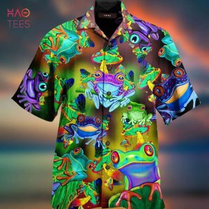 Frogs And Mushrooms Print Hawaiian Shirt