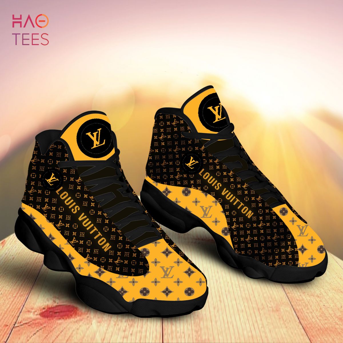 BEST Louis Vuitton Air Jordan 13 Yellow Mix Shoes Luxury Store