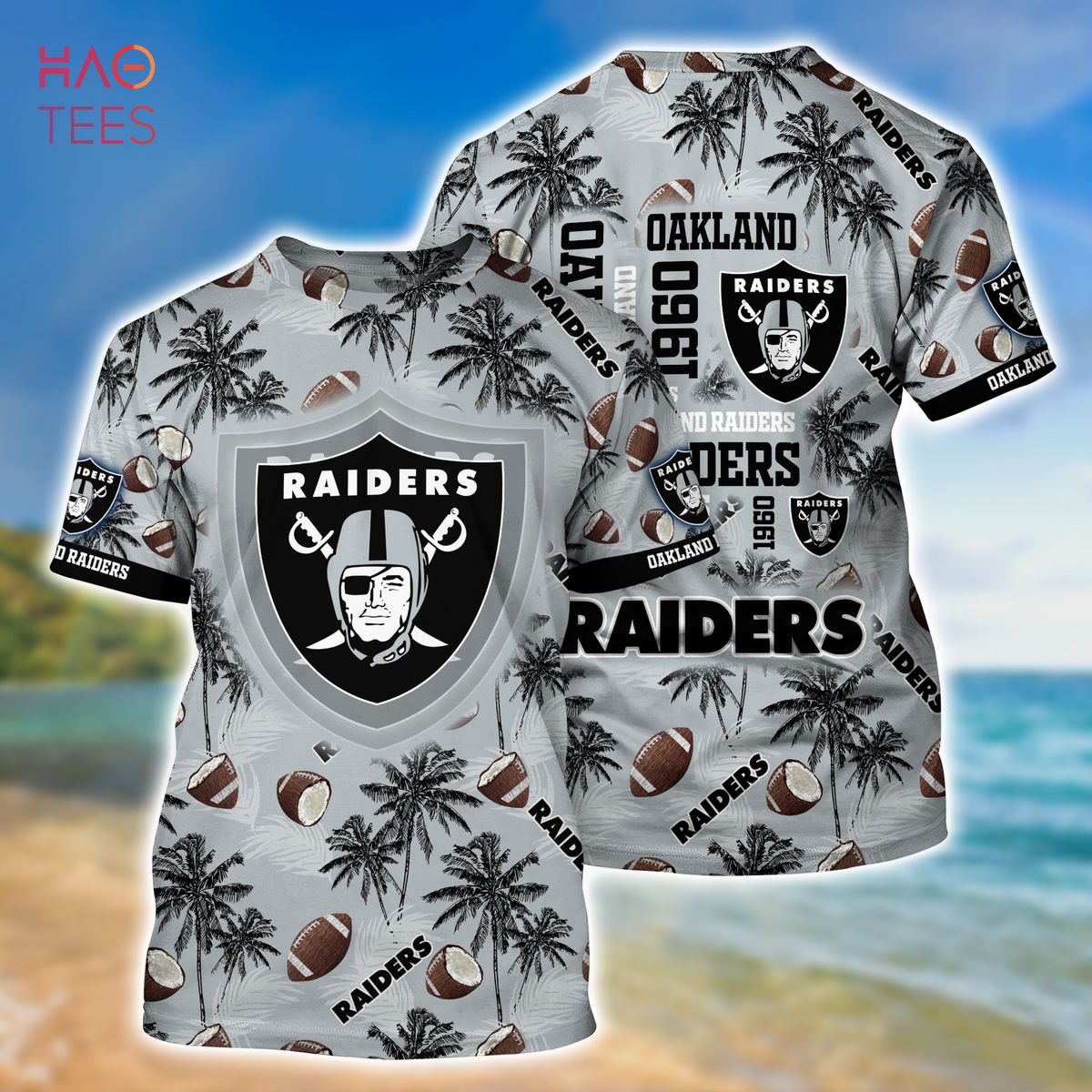 Las Vegas Raiders NFL 3D All Over Printed Hawaiian Beach Shirt