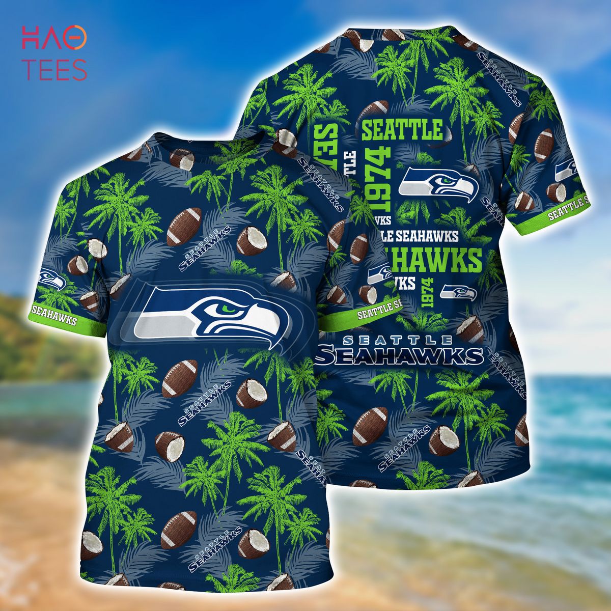 Seattle Seahawks 3D Hawaiian Shirt Mascot Custom Hawaiian Shirts