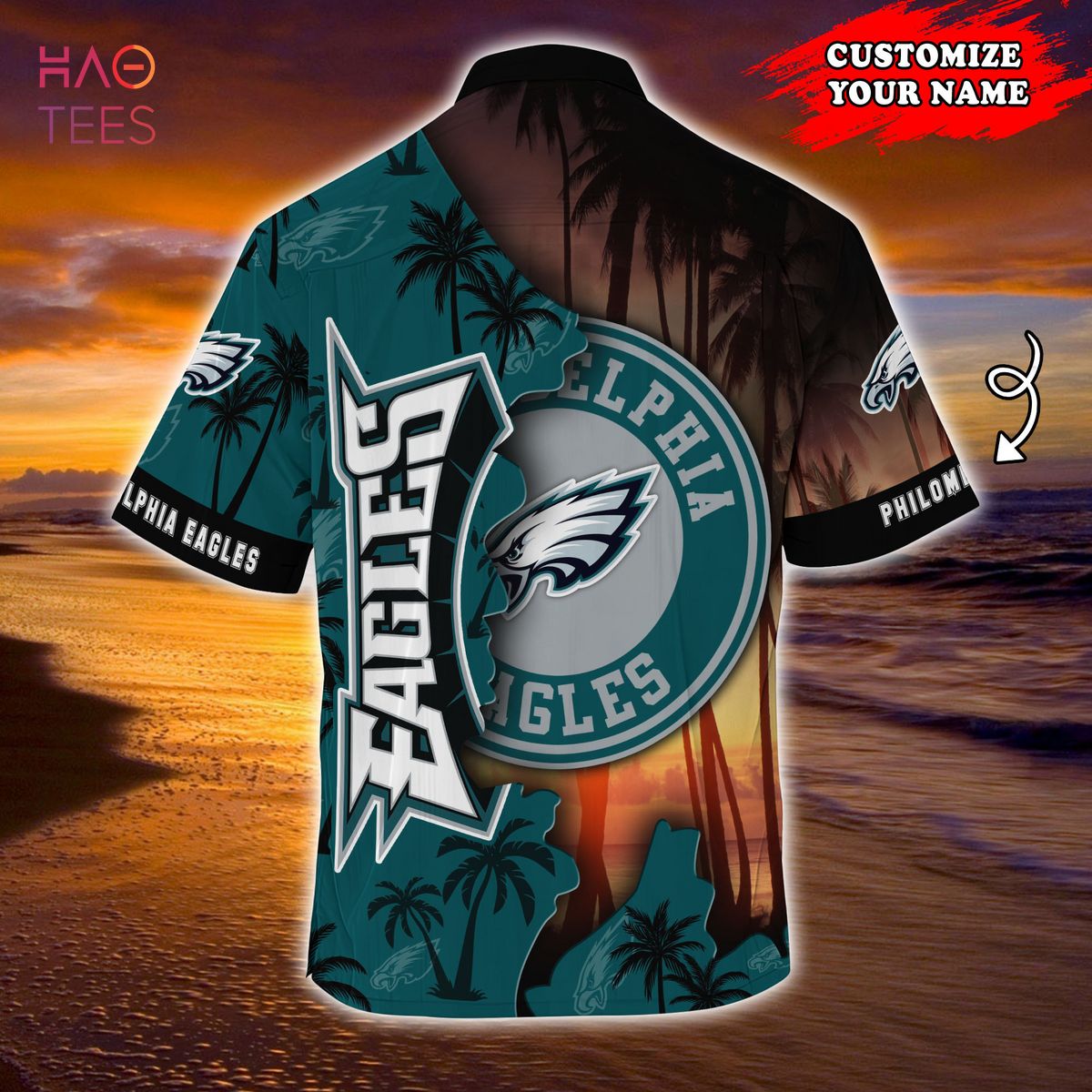 Philadelphia Eagles NFL Customized Summer 3D All Over Printed Hawaiian Shirt,  Short