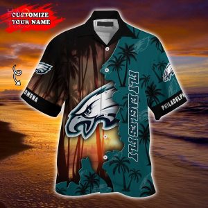 Custom Name Philadelphia Eagles NFL Summer Customized Hawaiian Shirt For  Men And Women - T-shirts Low Price