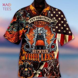 BEST American Flag Motorcycles Put Something Exciting Between Your Legs Print Hawaiian Shirt