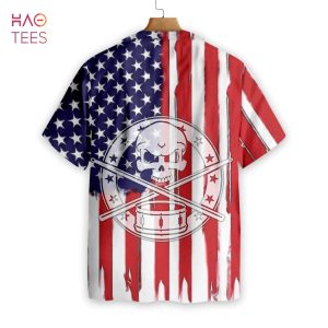BEST Drummer Skull Flag Hawaiian Shirt