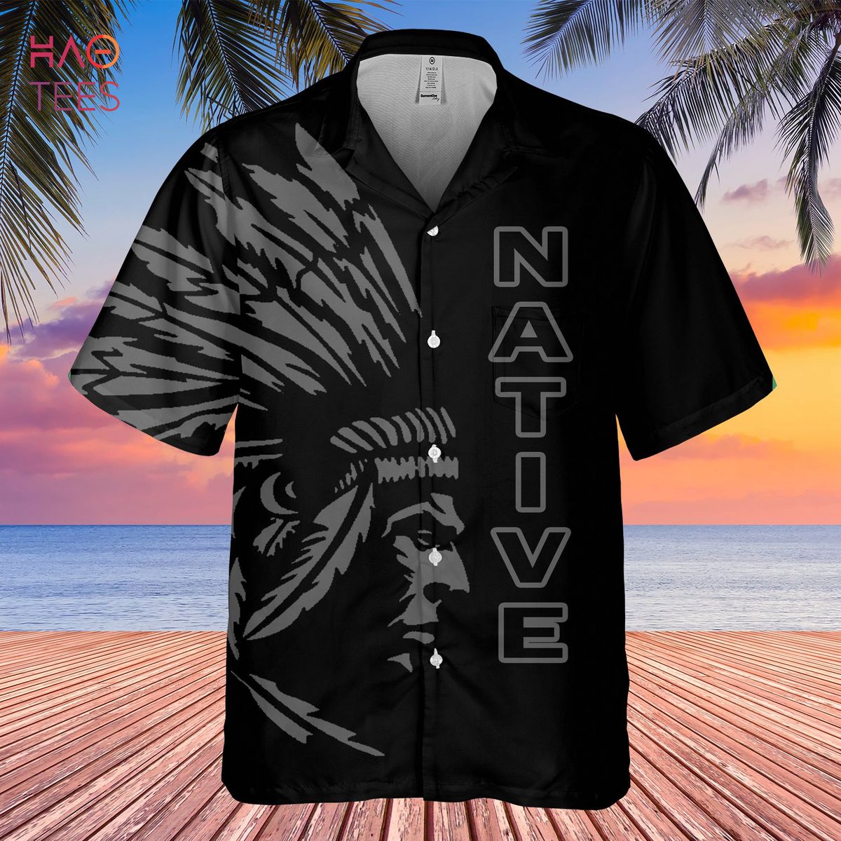 BEST Pattern Black Hawaiian Shirt 3D BEST Pattern Black Hawaiian Shirt 3D
